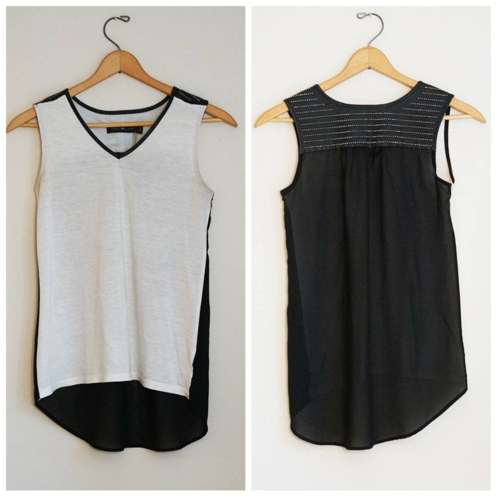 Stella & Jamie Black & White Studded Leather Shirt